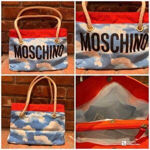 Vintage 90s Deadstock NWOT Moschino cloud print tote bag,